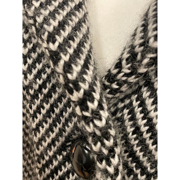 ~ Lauren Ralph Lauren Blazer Jacket Wool Black White Tweed Chevron Button Pocket - Picture 5 of 16